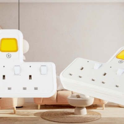 UK plug T shape adaptor with 3 brightness night light